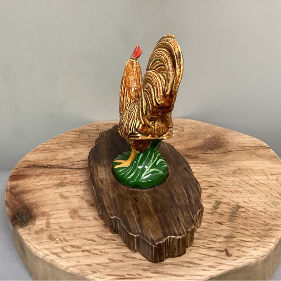 🟢 Vintage - Atlantic Mold - Dated 1970 - Ceramic Crafted / Hand Painted Rooster - Picture 6 of 11